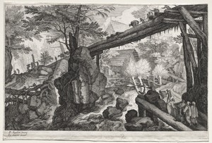 Eight Bohemian Landscapes:  Landscape with Log Bridge over Cataract