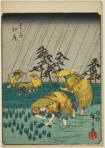 Ejiri, from the series "Fifty-three Stations [of the Tokaido] (Gojusan tsugi)," also known as the Figure Tokaido (Jinbutsu Tokaido)