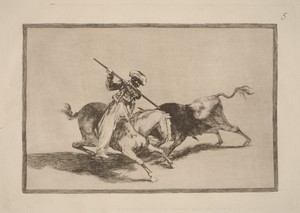 El animoso moro Gazul es el primero que lanceo toros en regla (The Spirited Moor Gazul is the First to Spear Bulls According to Rules)