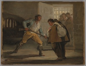 El Maragato Threatens Friar Pedro de Zaldivia with His Gun