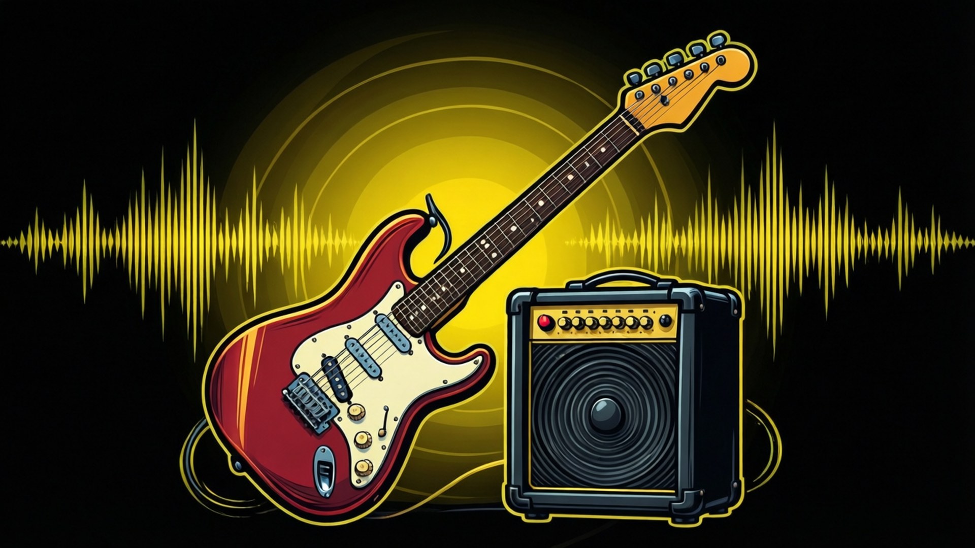 Electric Guitar Vector by Wallpapers.art Studio