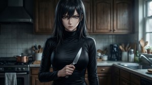 Elegant Assassin in the Kitchen