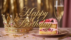 Elegant Birthday Girl Text