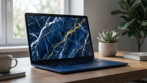 Elegant Blue Marble Workspace