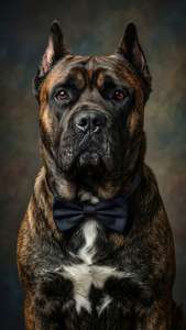 Elegant Cane Corso With Bow Tie