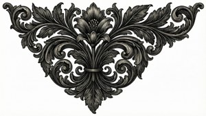 Elegant Floral Corner Black