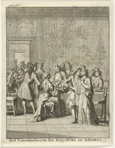 Elegant gezelschap in een interieur