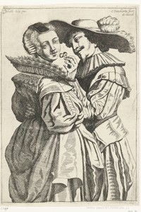 Elegant paar met trosje kersen
