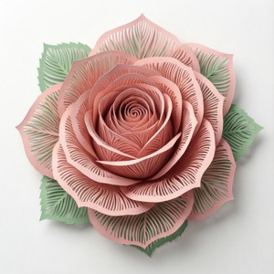 Elegant Paper Rose Cut