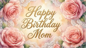 Elegant Rose Birthday Mom