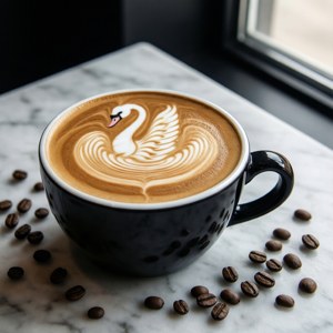 Elegant Swan Latte Art