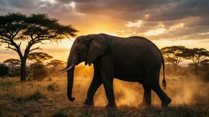 Elephant at Sunset