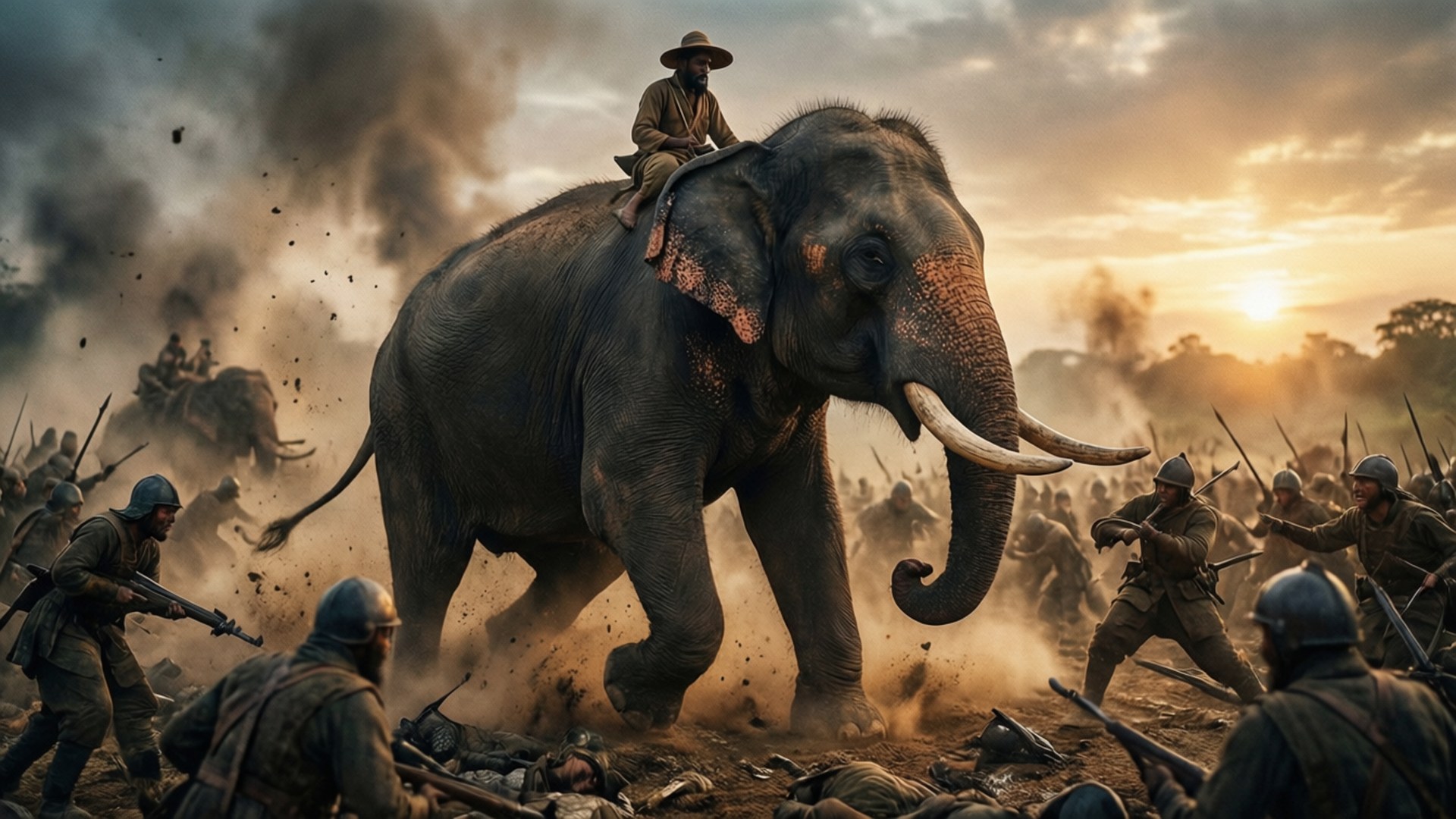 Elephant Charge by Wallpapers.art Studio
