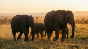 Elephant Family Sunset