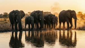 Elephants at Watering Hole