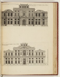 Elevaon de l’Entrée de Monsr. Jabba (Upper Plate) / Elevation du devant de l’Edifice de Monsr. Jabba (Lower Plate)