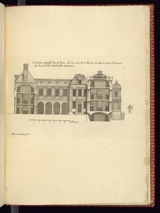 Elevaon et profil du dedans de la cour de l’Hostel du Mareschal d’Aumont du dessein de l’Architecte Mansart