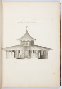 Elévation à trois faces d'un Bâtiment Chinois nommé le Trefle situé à un des bouts du Canal du Jardin Royal de Lunéville