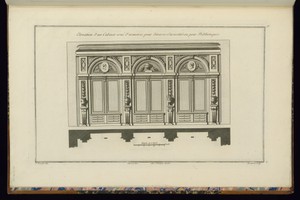 Elévation d'un Cabinet Orné d'armoires pour diverses Curiosités ou pour Bibliothèques