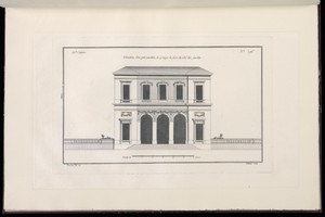Elevation d'un petit pavillon de 9 toises de face du côté du jardin