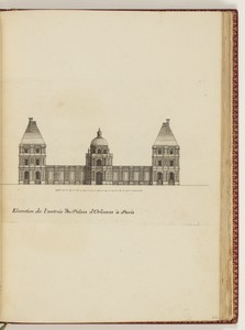 Elevation de l’entrée du Palais d’Orleans à Paris