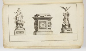 Elevation for a Decorated Cabinet with Shelving for Natural History Books and Objects