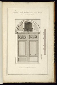 Elevations et Profils de Portes Cocheres sous un Imposte avec Entre-sol et Balcon