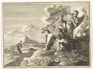 Elia door de engel vermaand gehoor te geven aan de bede van de door Ahazia gezonden hoofdman