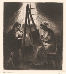 Elisabeth Vigée-Le Brun een vrouw portretterend
