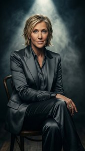 Ellen Dark Grey Satin Noir