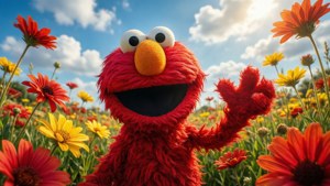 Elmo in Flower Field