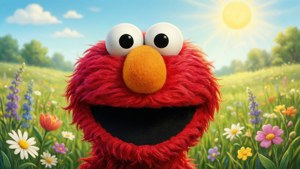 Elmo in Flowers