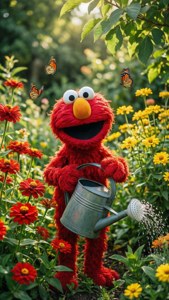 Elmo in the Garden
