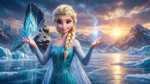 Elsa at Sunset Fjord