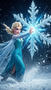 Elsa Creates Giant Snowflake