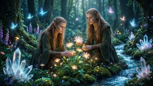 Elven Healers in Garden