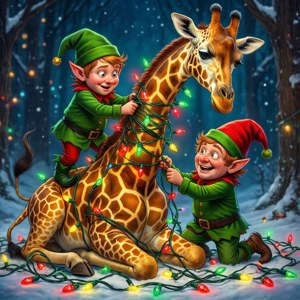Elves Tangled Giraffe