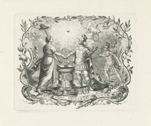 Embleem met Vrijheid en Mars