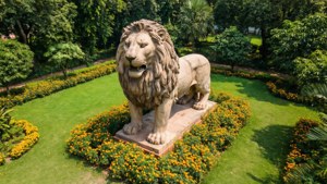 Emblem in a Marigold Garden