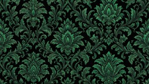Emerald Green Botanical Damask