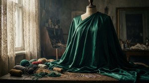 Emerald Silk Draped