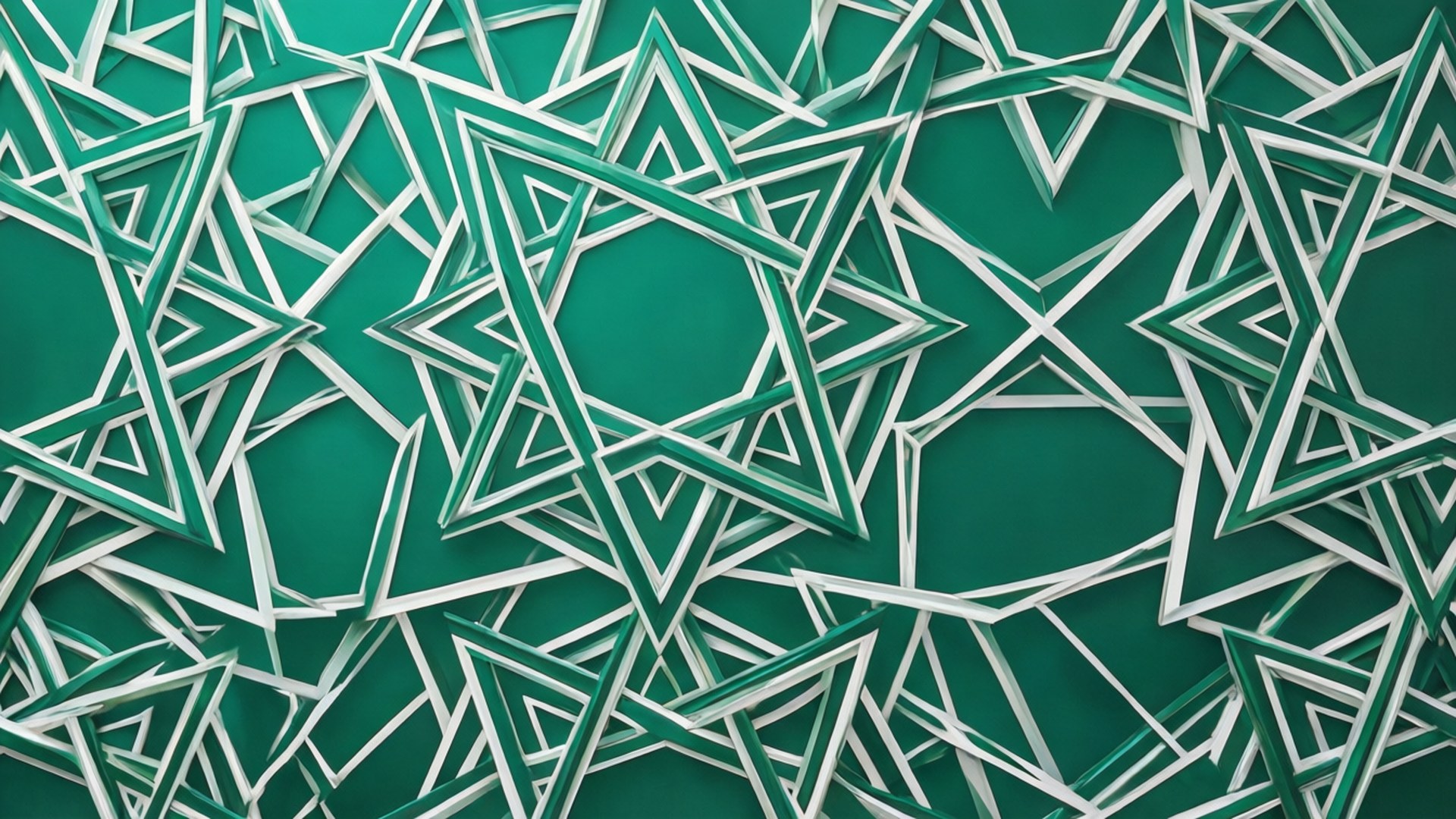 Emerald Star Polygons by Wallpapers.art Studio