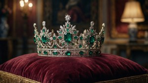 Emerald Tiara on Pillow