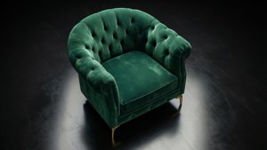 Emerald Velvet Armchair Overhead
