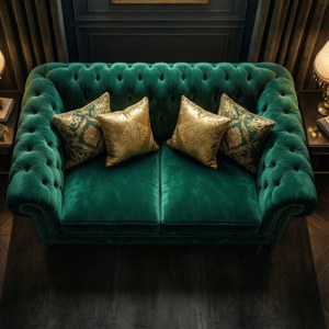 Emerald Velvet Luxury Sofa