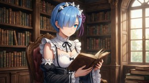 Emilia in Library