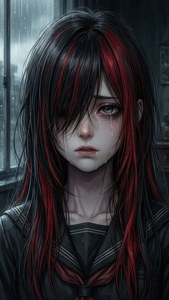 Emo Hair Red Eyes