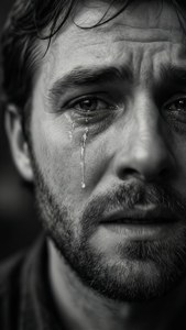 Emotional Tear Closeup