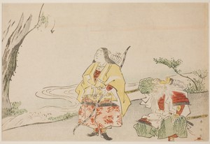 Empress Jingu (left), and Her Minister Takenouchi no Sukune (right)