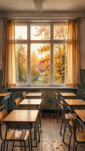 Empty Autumn Classroom